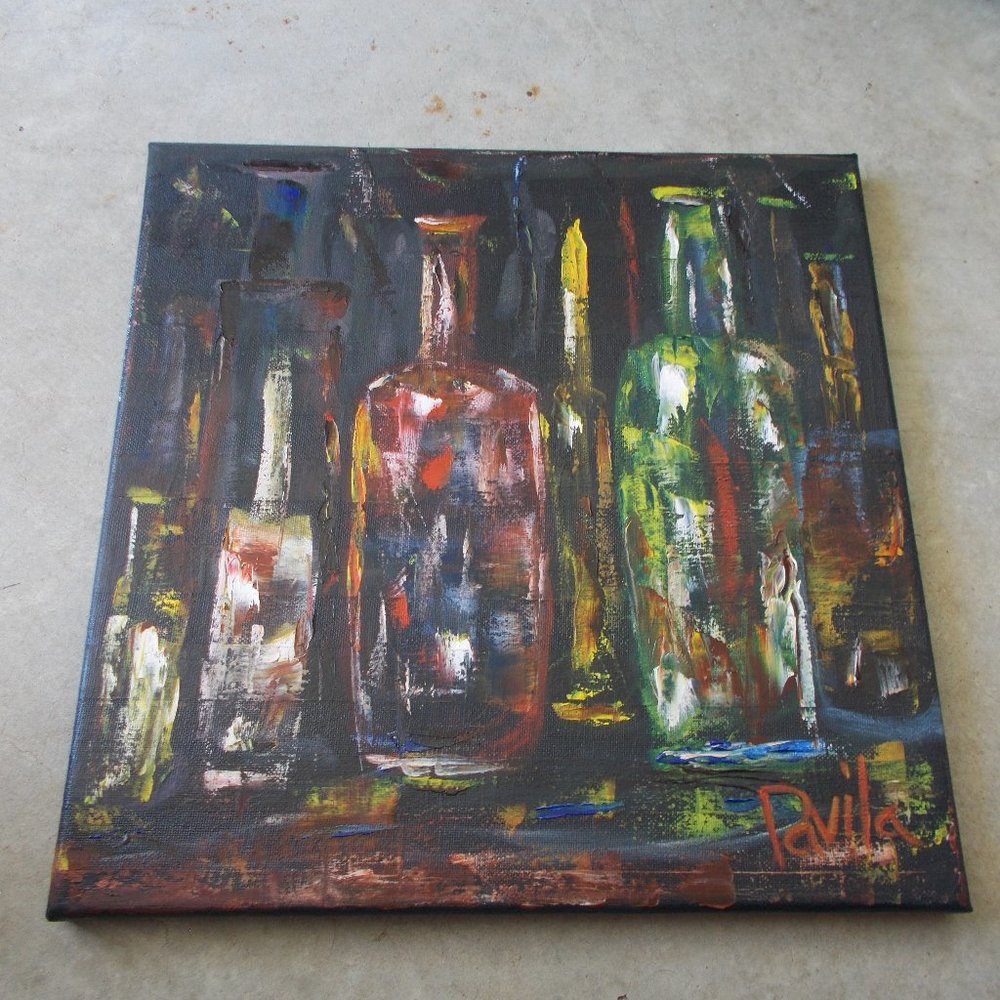 New Original "Glass Display" oil painting 12"x12"